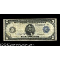 Fr. 877 1914 $5 Federal Reserve Note Fine.