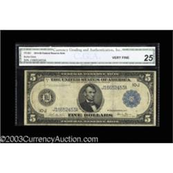 Fr. 881 $5 1914 Federal Reserve CGA Very Fine 25.