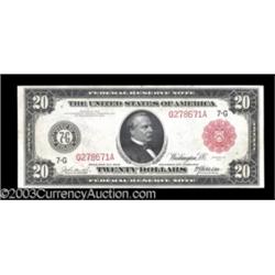 Fr. 958a $20 1914 Red Seal Federal Reserve Note Choice About New.