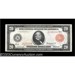 Fr. 961b $20 1914 Red Seal Federal Reserve Note Very Fine.