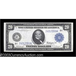 Fr. 998 $20 1914 Federal Reserve Note Very Choice New.