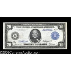 Fr. 1000 $20 1914 Federal Reserve Note Choice About New.