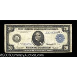 Fr. 1011b $20 1914 Federal Reserve Note Fine.