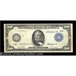 Fr. 1039a $50 1914 Federal Reserve Note Fine.