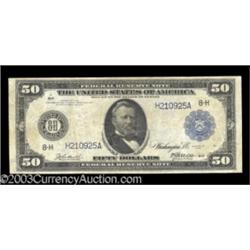 Fr. 1052 $50 1914 Federal Reserve Very Fine.