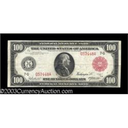 Fr. 1078b $100 1914 Red Seal Federal Reserve Note Very Fine.
