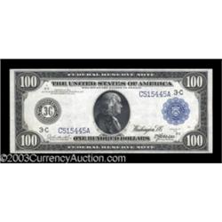 Fr. 1092 $100 1914 Federal Reserve Choice Extremely Fine.