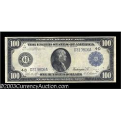 Fr. 1098 $100 1914 Federal Reserve Note Extremely Fine.
