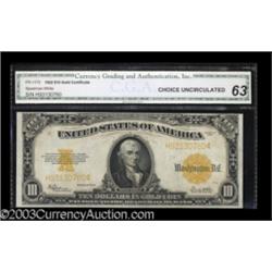 Fr. 1173 $10 1922 Gold Certificate, CGA Choice Uncirculated 63.