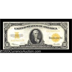Fr. 1173 $10 1922 Gold Certificate Choice Extremely Fine.