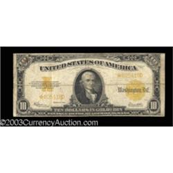 Fr. 1173 $10 1922 Gold Certificate Star Note Very Good-Fine.