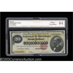 Fr. 1178 $20 1882 Gold Certificate CGC Choice Uncirculated 64.