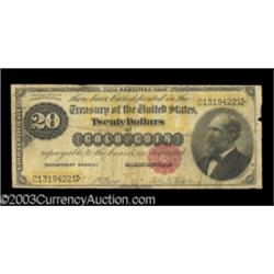 Fr. 1178 $20 1882 Gold Certificate Fine.