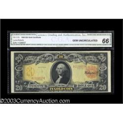 Fr. 1179 $20 1905 Gold Certificate CGA Gem Uncirculated 66.