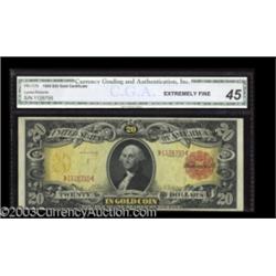 Fr. 1179 $20 1905 Gold Certificate CGA Extremely Fine 45.