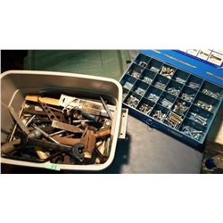 Assorted Hand Tools, & Box Of Bolts
