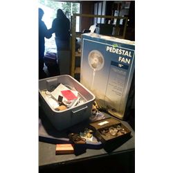 Lot Of Misc, With 18” Pedestal Fan In Box
