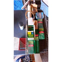 Drill Bits, Bostitch Staples, Boxes (7), Misc.
