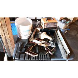 MotoMaster Battery Charger, Salesman Sample Frames, & Misc.