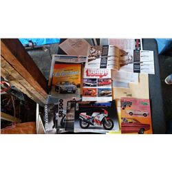 Lot Of Brochures, Pamphlets Of Cars, Guns, Motorcycles