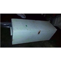 Antique Wooden Box, Ryobi Stand, Metal Shelving Units