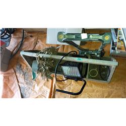 Wooden Carpenter Tool Chest, Work Light, 2-Wheel Mini-Cart