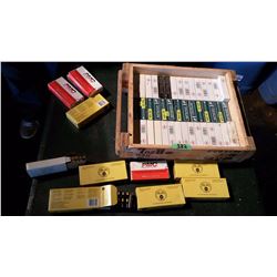 Assorted Ammunition Boxes With Empty Shells & Wooden Ammunition