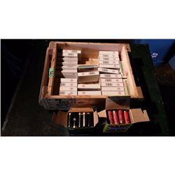 Assorted Ammunition Boxes With Empty Shells, Full Boxes Of Shotgun Shells (2) With Wooden Ammunition