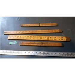 Advertising Wooden Measuring Sticks (4) (1 Stanley, 2 Rabone)