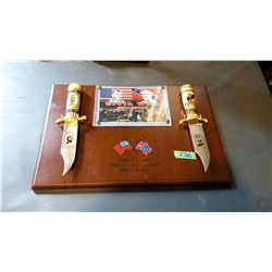 Civil War Knife Set With Plaque With Box