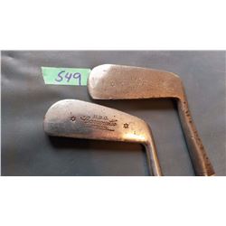 Golf Clubs With Wooden Shafts (Both Are HBC Carnous Tie Special)