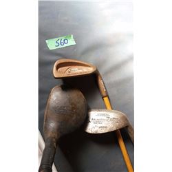 Golf Clubs With Wooden Handles (3) St. Andrews, Copper Classic, Carnoustie Special)