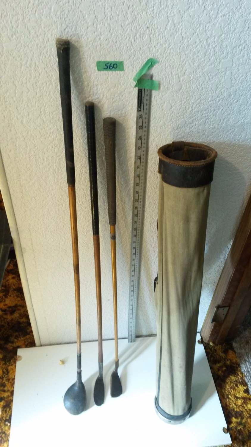 Golf Clubs With Wooden Handles (3) St. Andrews, Copper Classic