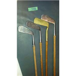 Golf Clubs (4) (Accurate Putter, Brighton #5,2,10)