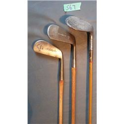 Golf Clubs (3) (Spalding #9, HS Arms Co. AG Spalding)