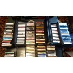 Lot Of Cassette Tapes With Cassette Holders (Country, Rock & Recorded)