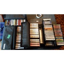 Lot Of Assorted Cassette Tapes & Holders