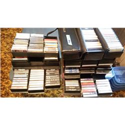 Lot Of Assorted Cassette Tapes & Holders (Rock, Country)