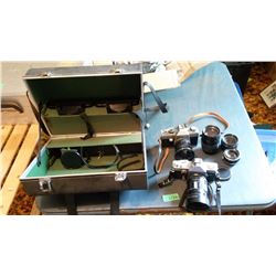 Ricoh Singlex Camera, Praktica Camera With Case