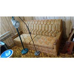 Hide-A-Bed Couch & Lamps (2)