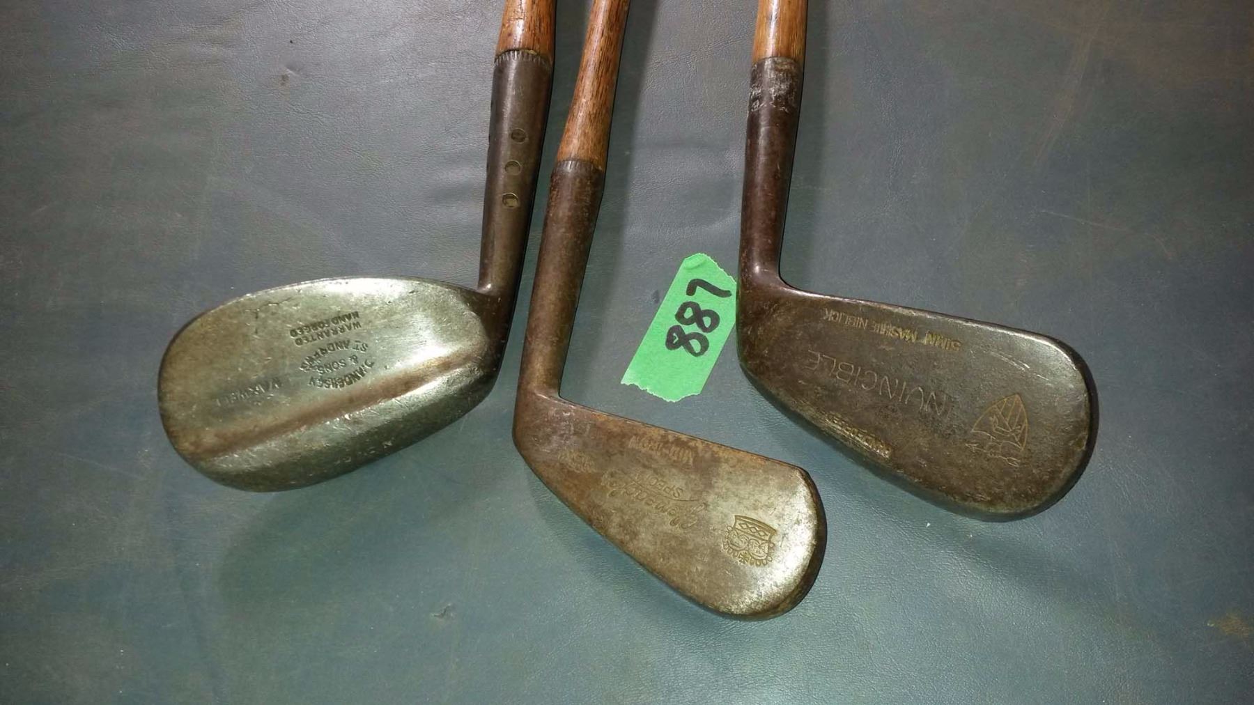 Vintage Golf Clubs With Wooden Handles (Invincible, D. Anderson