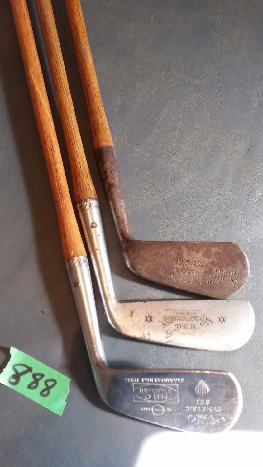 Vintage Golf Clubs With Wooden Handles (3) (HBC Standard, Carnoustic