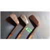 Image 1 : Golf Clubs With Wooden Handles (3) (Columbia, Tip Top)