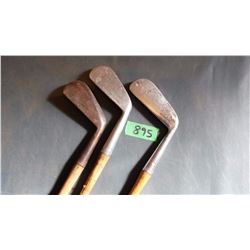 Golf Clubs With Wooden Handles (3) (Gleneagle, AG Spalding [2])