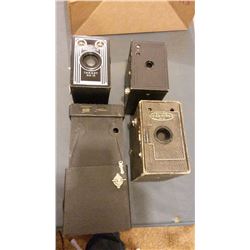 Box Cameras (4) (Brownie (3) Butchers Carbine #3)
