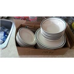 Box Of Stoneware Plates & Bowls (1)