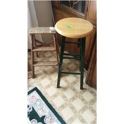Wooden Step Stool & Chair