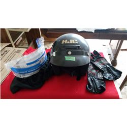 HJC Helmet With Gloves & Bag (Small, With Shield)