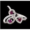 Image 1 : 14KT White Gold 0.34ctw Ruby and Diamond Ring