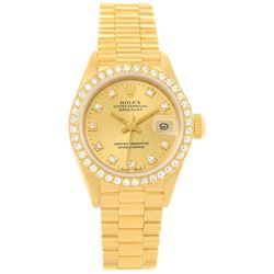 Rolex President 18KT Yellow Gold Diamond Datejust Ladies Wristwatch